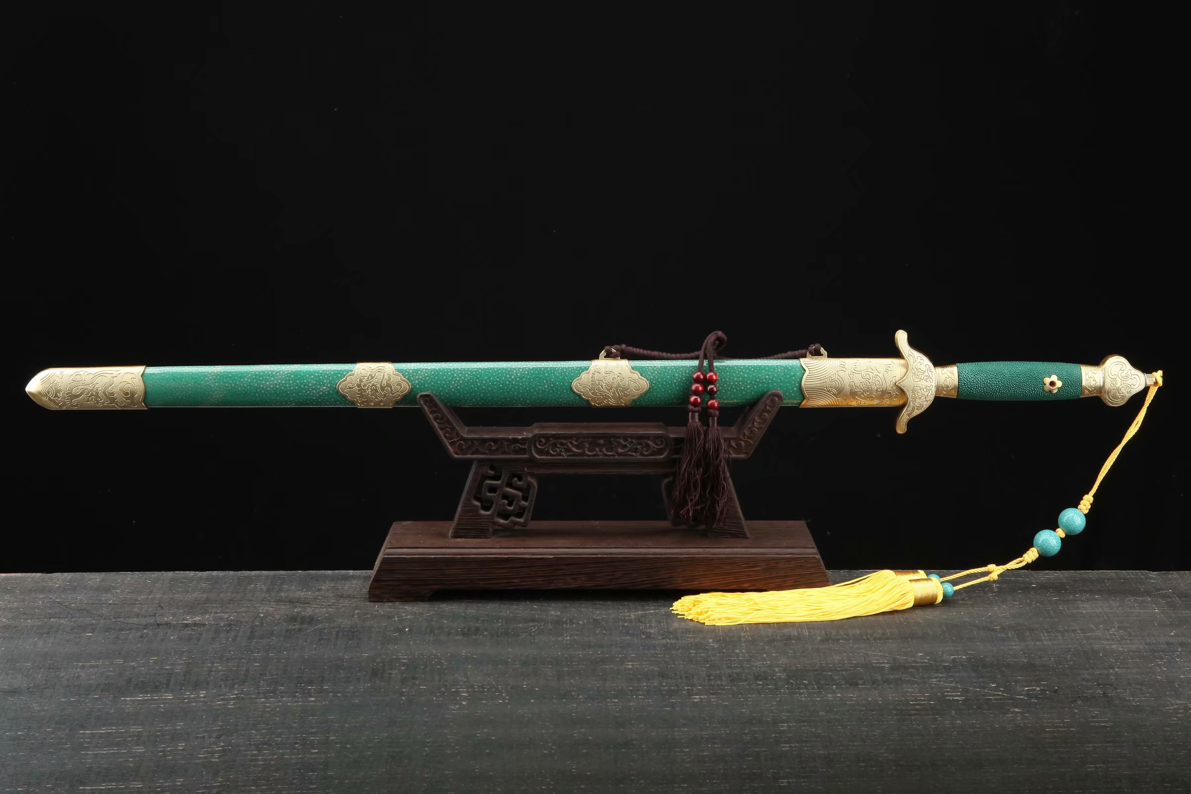 绿色鱼皮祥龙剑（亮铜款）