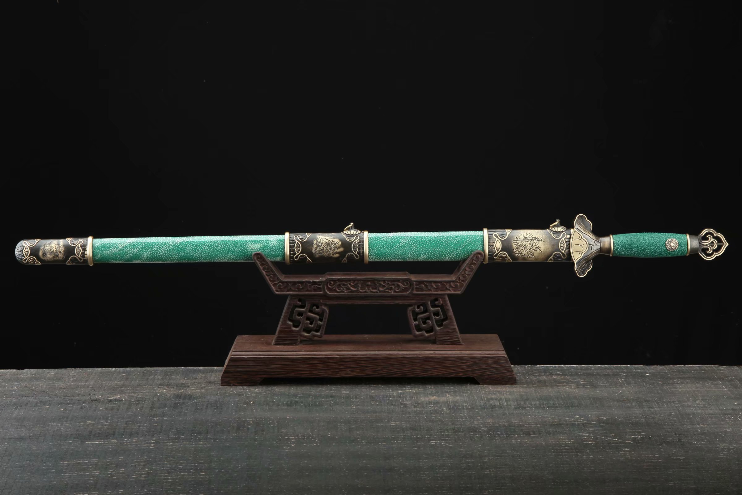 宋剑 绿鱼皮做旧款