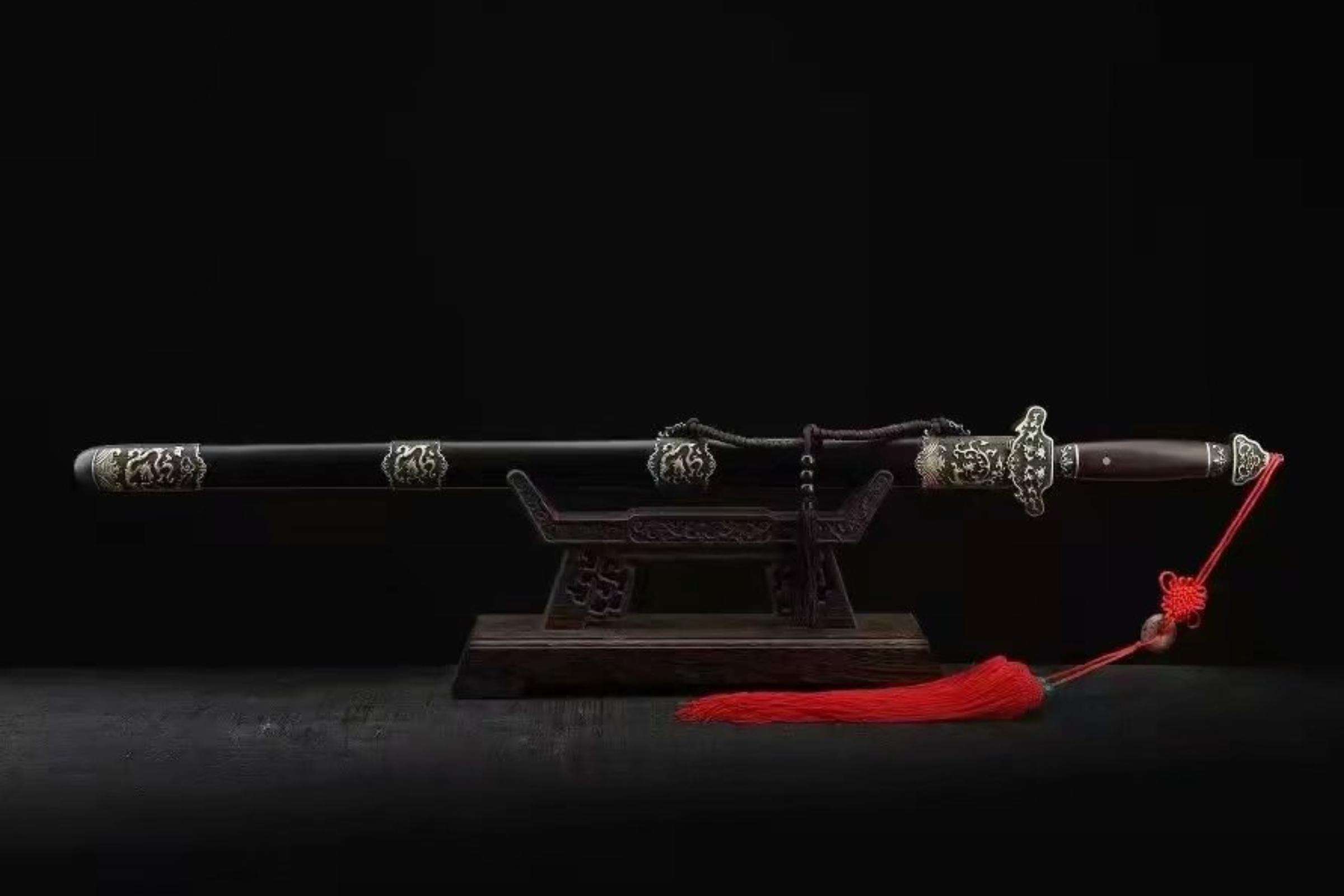 双龙清剑（黑檀木—做旧款）